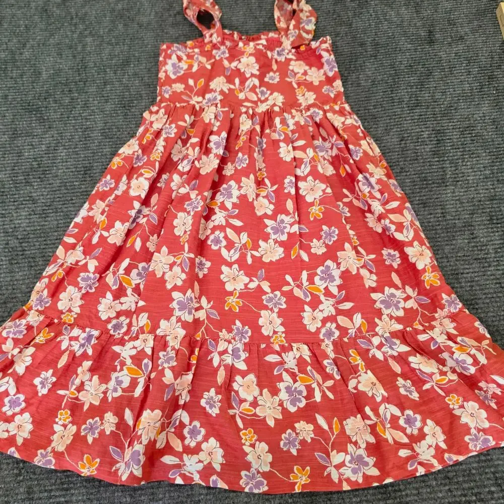 GAP Kids Girl's Size Medium Floral Print Ruffle Hem Lined Sundress NWT